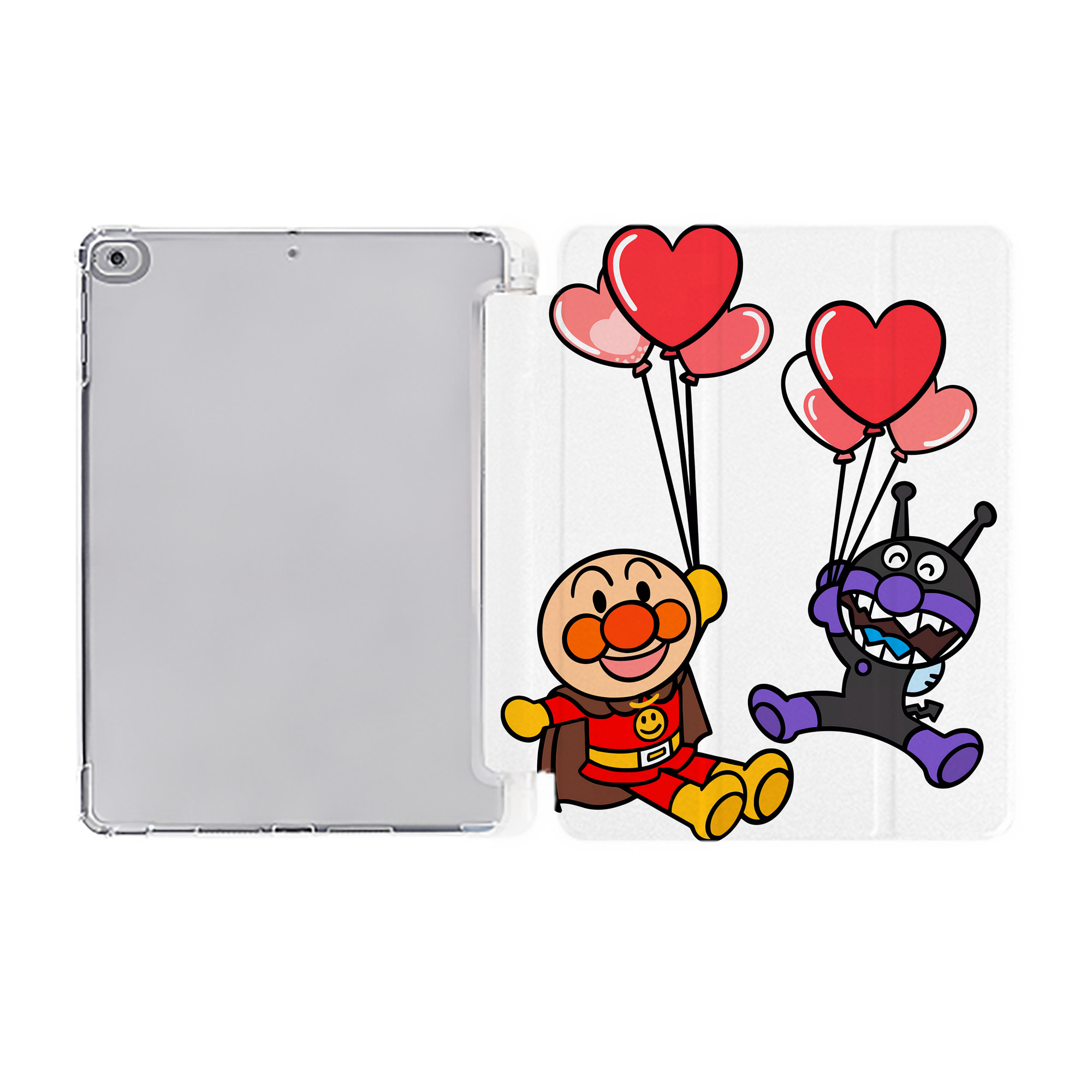 （画像用） アンパンマン Anpanman IPad ケース ペン収納付き 三つ折りスタンド PUレザー×シリコン 対応機種9.5/10.5/10.9インチ